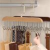 wooden tie rack hanger, belt hanger for closet, rotating tie hanger, 8 hook clothes hanger, bag hanger organizer, wooden closet organizer, tie and belt organizer, space-saving hanger, wooden accessory hanger, multi-purpose hanging rack, wooden wall-mounted hanger
