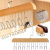 wooden tie rack hanger, belt hanger for closet, rotating tie hanger, 8 hook clothes hanger, bag hanger organizer, wooden closet organizer, tie and belt organizer, space-saving hanger, wooden accessory hanger, multi-purpose hanging rack, wooden wall-mounted hanger
