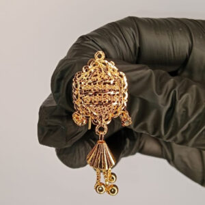 Elegant hoop design with intricate detailing and bead danglers, Premium gold plated finish with lasting shine, Lightweight, skin-friendly, and comfortable for extended wear, thetrendhood.com, Luxurious Gold Plated Earrings, Traditional Gold Hoop Earrings, Indian Gold Plated Earrings, Lightweight Daily Wear Earrings