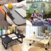 Laptop table for bed, foldable study table, wooden laptop stand, bed tray table, portable computer desk, floor table for students, reading table for sofa, notebook stand for bed, drawing table for kids, breakfast table for bed, multi-purpose laptop desk, lap desk wooden foldable, laptop table with cup holder