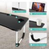 Laptop table for bed, foldable study table, wooden laptop stand, bed tray table, portable computer desk, floor table for students, reading table for sofa, notebook stand for bed, drawing table for kids, breakfast table for bed, multi-purpose laptop desk, lap desk wooden foldable, laptop table with cup holder, thetrendhood.com, Multi-functional: Use as a laptop table, reading desk, drawing board, or bed tray