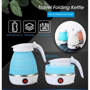 Capacity: 600ml – Ideal for personal use Power: 600W, 220V – Fast water boiling Material: Food-grade silicone + 304 stainless steel Design: Foldable & compact for easy travel storage Operation: One-button control with fast heating Use: Perfect for tea, coffee, noodles, baby food & more Portable: Lightweight & durable, perfect for travel, camping, or office
