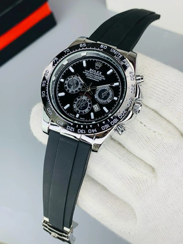 luxury men's wristwatch stainless steel dial watch premium rubber strap watch Oyster Perpetual-inspired timepiece affordable luxury watch for men high-quality copy wristwatch elegant men’s watch black dial stylish chronograph watch luxury fashion accessories for men premium timepiece for formal wear