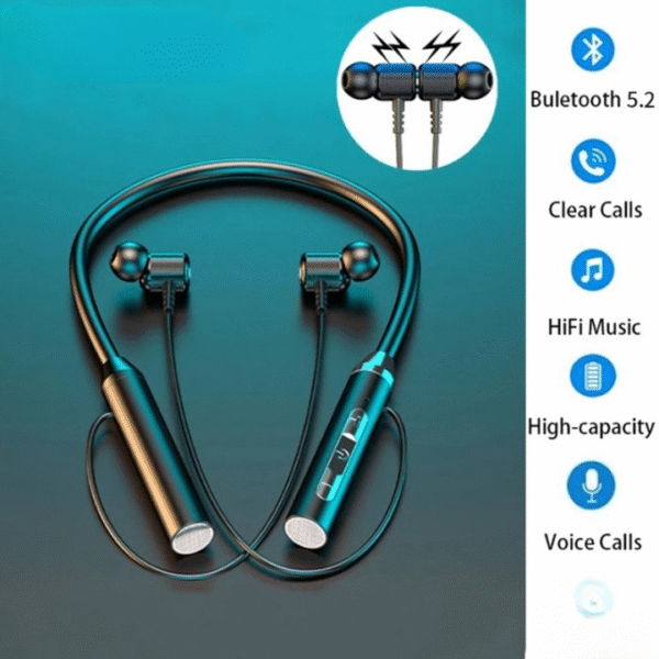 Bluetooth 5.2 Connectivity – Stable, fast, and energy-efficient wireless connection. HiFi Stereo Sound – Deep bass & crisp vocals for an immersive audio experience. Long Battery Backup – Extended playtime for music, calls, and workouts. Comfortable Neckband Design – Flexible, lightweight, and ideal for all-day wear. Clear Calls with Built-in Mic – Perfect for hands-free calling & online meetings. Magnetic Earbuds – Prevents tangling and ensures easy storage. Random Stylish Colors – Adds a trendy touch to your accessories.