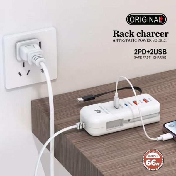 fast charger, PD 66W charger, USB wall charger, Type-C fast charging adapter, multi-port charger, smartphone charger, universal charging hub, quick charge adapter