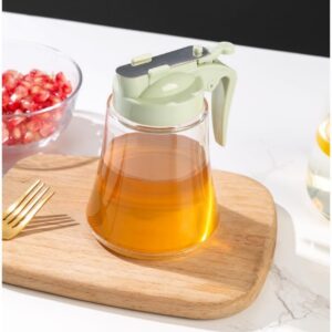 honey dispenser, stainless steel syrup bottle, oil pourer, leak-proof honey jar, non-drip dispenser, 250ml glass oil bottle, kitchen condiment dispenser, precise pour spout, honey pot with lid, airtight syrup container, thetrendhood.com