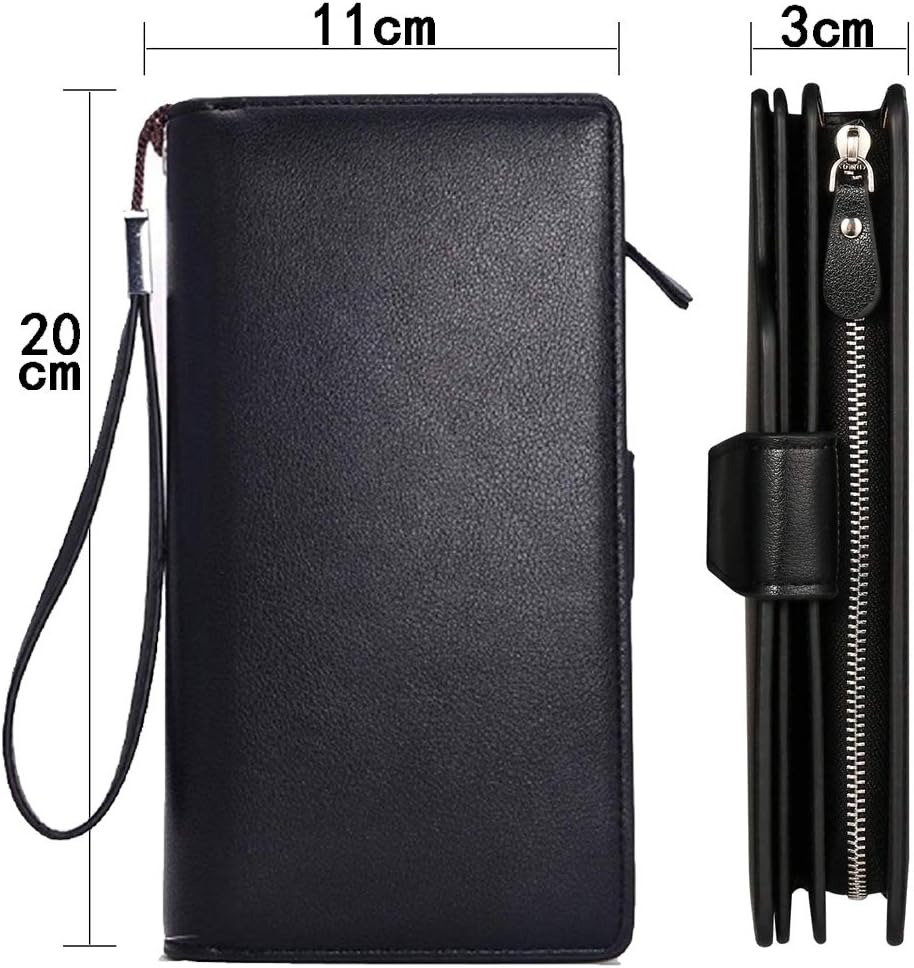 The sleek and elegant design gives it a professional yet stylish appeal, making it suitable for both men and women. Its large capacity layout ensures ample space for credit cards, ID cards, receipts, notes, coins, and even your smartphone – ideal for those who value both convenience and sophistication.