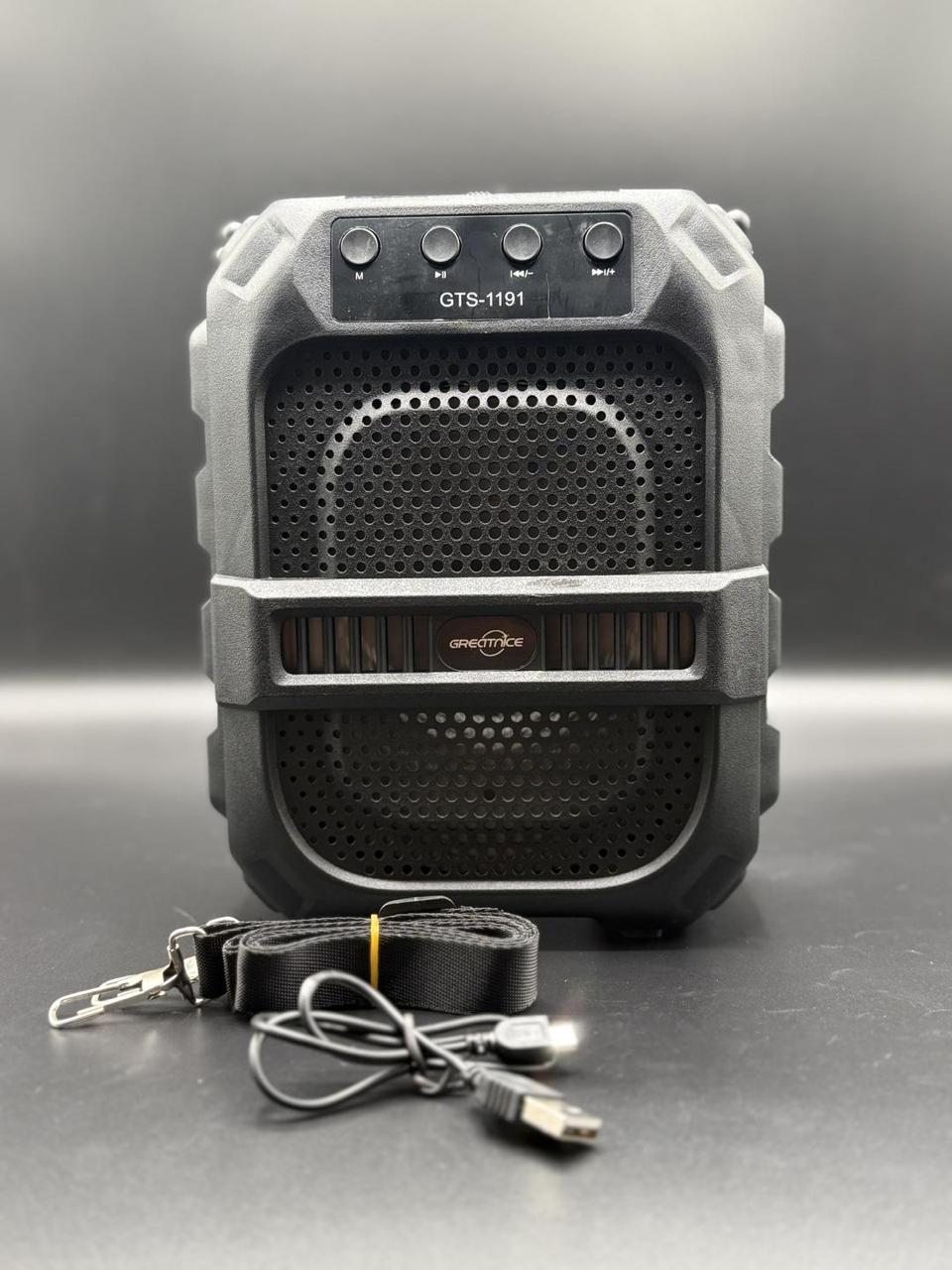 GTS-1191 Bluetooth Speaker, 10W Portable Speaker, Wireless Outdoor Speaker, 6.5 Inch Subwoofer Speaker, Loud Bass Bluetooth Speaker, Travel Party Speaker, Rechargeable FM Speaker, USB AUX TF Card Speaker, Camping Portable Speaker, Bluetooth Speaker with Strap, Outdoor Music Speaker, Long Battery Wireless Speaker, Portable Sound System