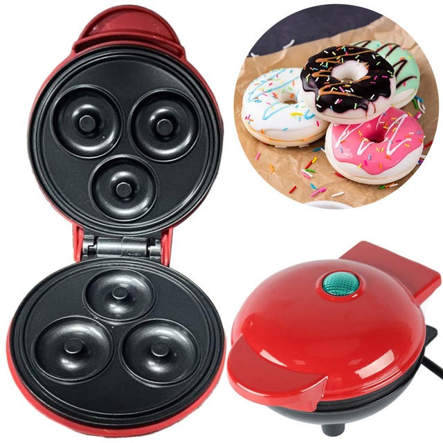 electric donut maker, mini donut machine, non-stick donut maker, homemade donut baker, portable kitchen appliance, breakfast dessert maker, quick donut maker, compact donut baker, donut maker for home, easy bake donut machine, thetrendhood.com