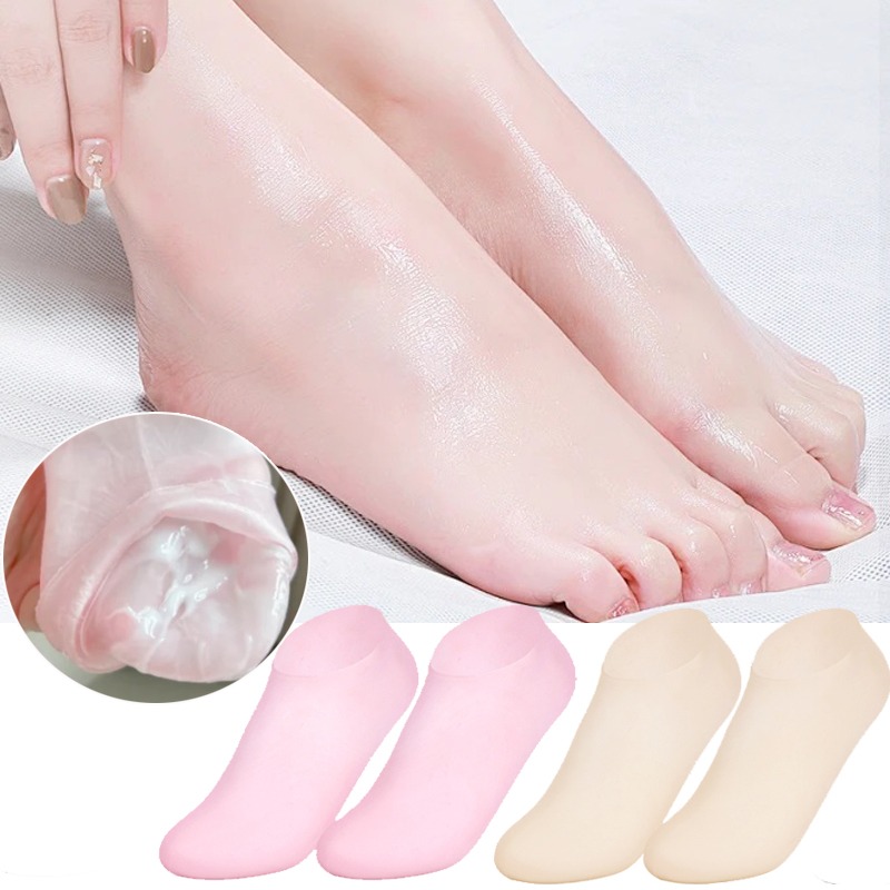 silicone foot care socks, moisturizing gel socks, cracked heel socks, anti-cracking foot care, heel repair socks, dry foot treatment, gel heel socks, pedicure aftercare socks, reusable moisturizing socks, spa foot care socks, heel protection sleeve, thetrendhood.com
