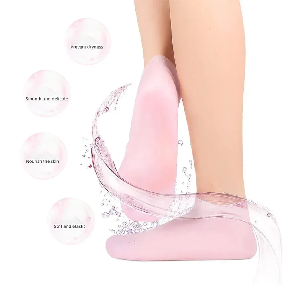 silicone foot care socks, moisturizing gel socks, cracked heel socks, anti-cracking foot care, heel repair socks, dry foot treatment, gel heel socks, pedicure aftercare socks, reusable moisturizing socks, spa foot care socks, heel protection sleeve, thetrendhood.com
