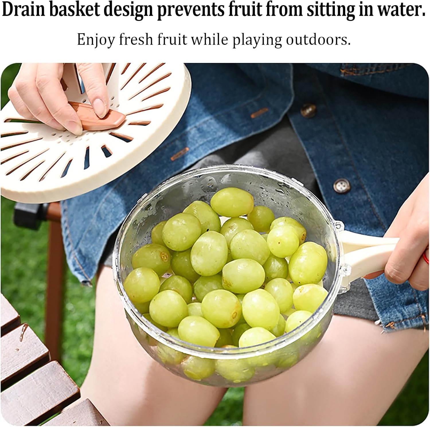 Multi-Functional Fruit & Vegetable Washing Basket with Lid – Foldable Drainage Storage Container for Fresh Produce, Kitchen Organizer & Strainer Bowl