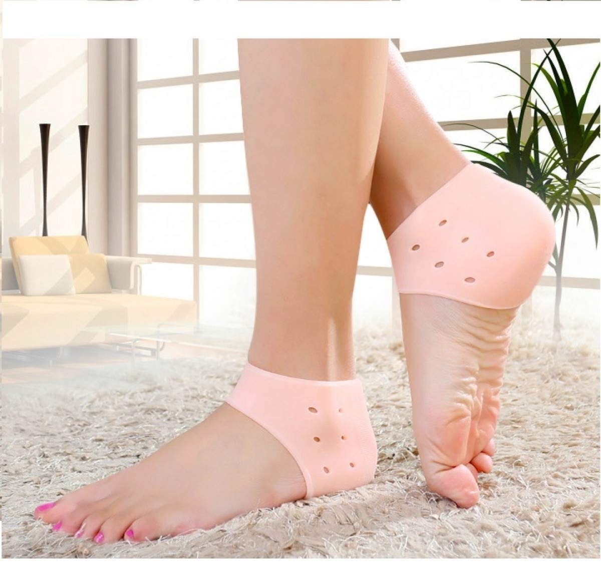 silicone heel protector, cracked heel socks, gel heel sleeve, heel pain relief, foot care sleeve, moisturizing heel protector, plantar fasciitis support, breathable silicone socks, reusable heel pads, foot cushion protector, thetrendhood.com