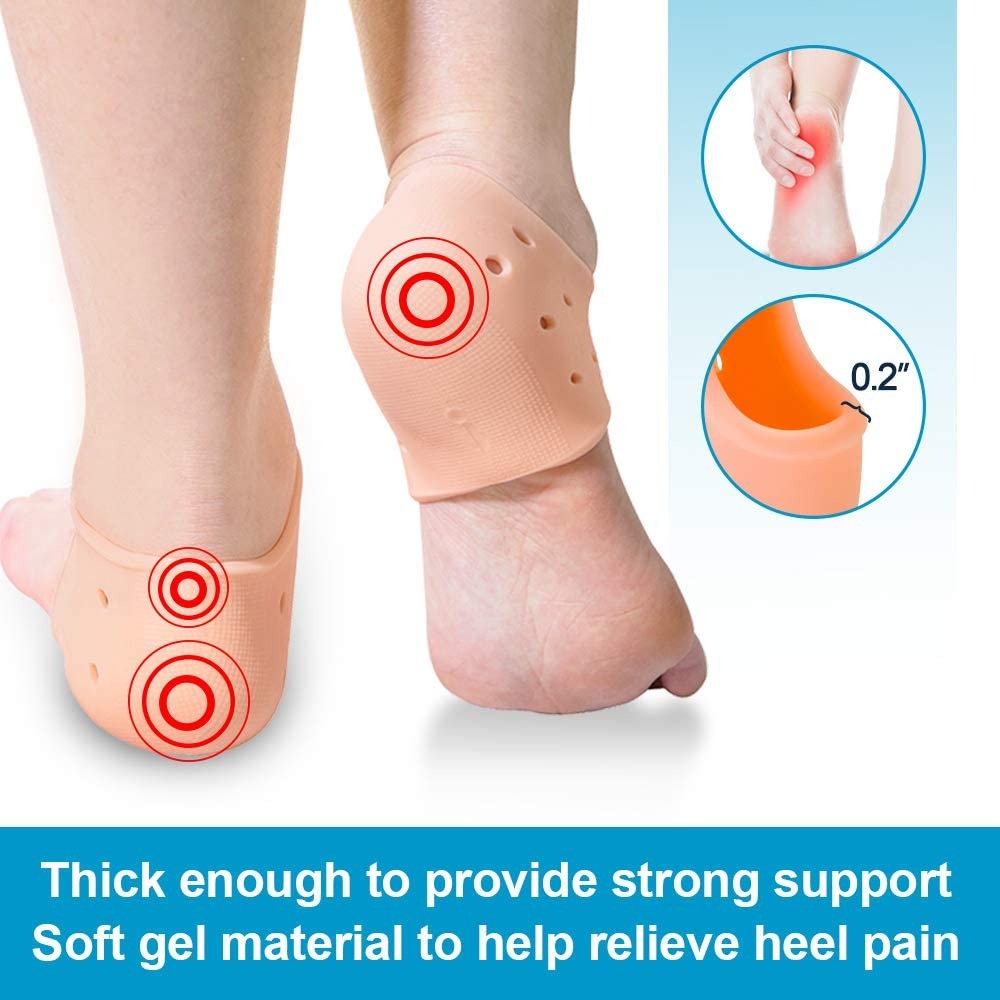 silicone heel protector, cracked heel socks, gel heel sleeve, heel pain relief, foot care sleeve, moisturizing heel protector, plantar fasciitis support, breathable silicone socks, reusable heel pads, foot cushion protector, thetrendhood.com