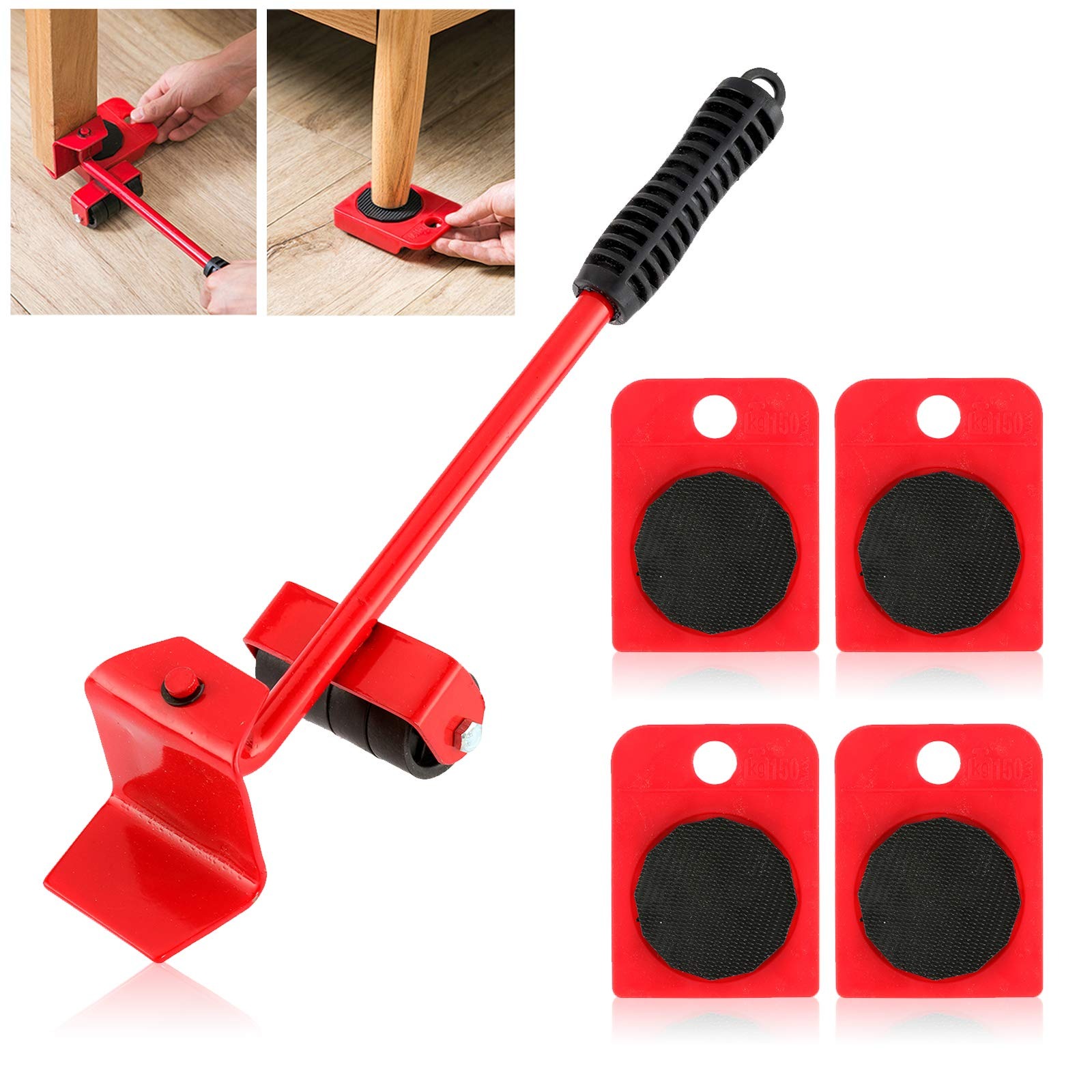 Furniture Lifter Mover Tool Set, Heavy Furniture Moving Tool, Furniture Moving Roller Set, Furniture Lifter for Home, 360° Swivel Furniture Mover, Easy Furniture Lifting System, Appliance Moving Tool, Heavy Lifter Tool for Furniture, Furniture Shifting Tool, Home Cleaning Furniture Mover, Portable Furniture Lifting Device