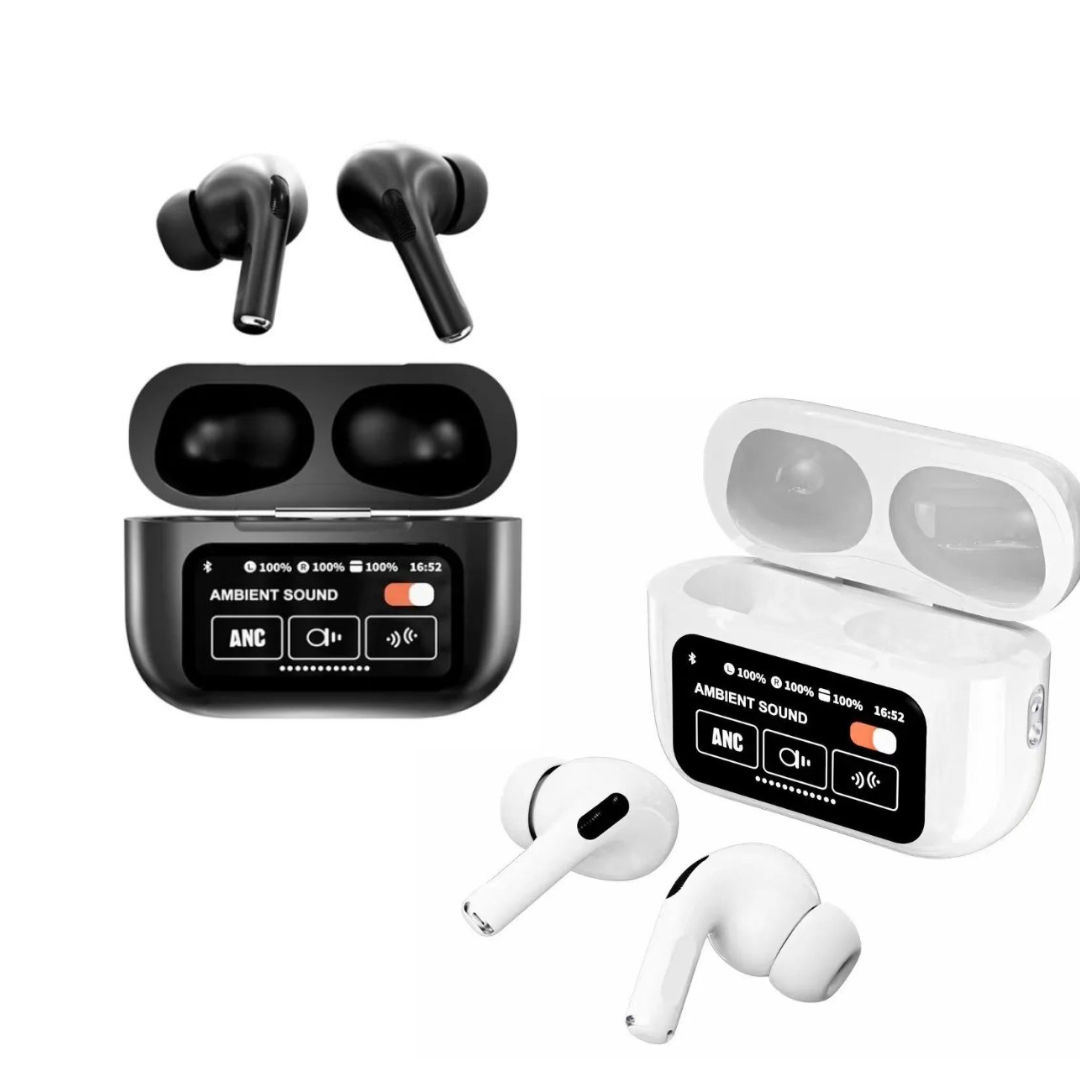 A9 Pro AirPods Pro, Wireless Bluetooth 5.3 Earbuds, AirPods with LCD Display, Hi-Fi Stereo Earbuds, Noise Cancelling Bluetooth Earphones, Touch Control Wireless Earbuds, Long Battery Life Earbuds, A9 Pro TWS Earbuds, Best Wireless Earbuds for Android and iPhone, Gaming Earbuds with Low Latency, True Wireless Bluetooth Headphones