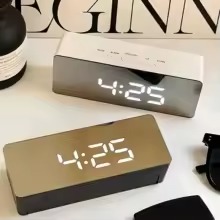 Digital LED Mirror Clock, LED Alarm Clock, Mirror Display Clock, Temperature Display Clock, Modern Desk Clock, Bedroom Alarm Clock, Office Table Clock, LED Time Clock, thetrendhood.com