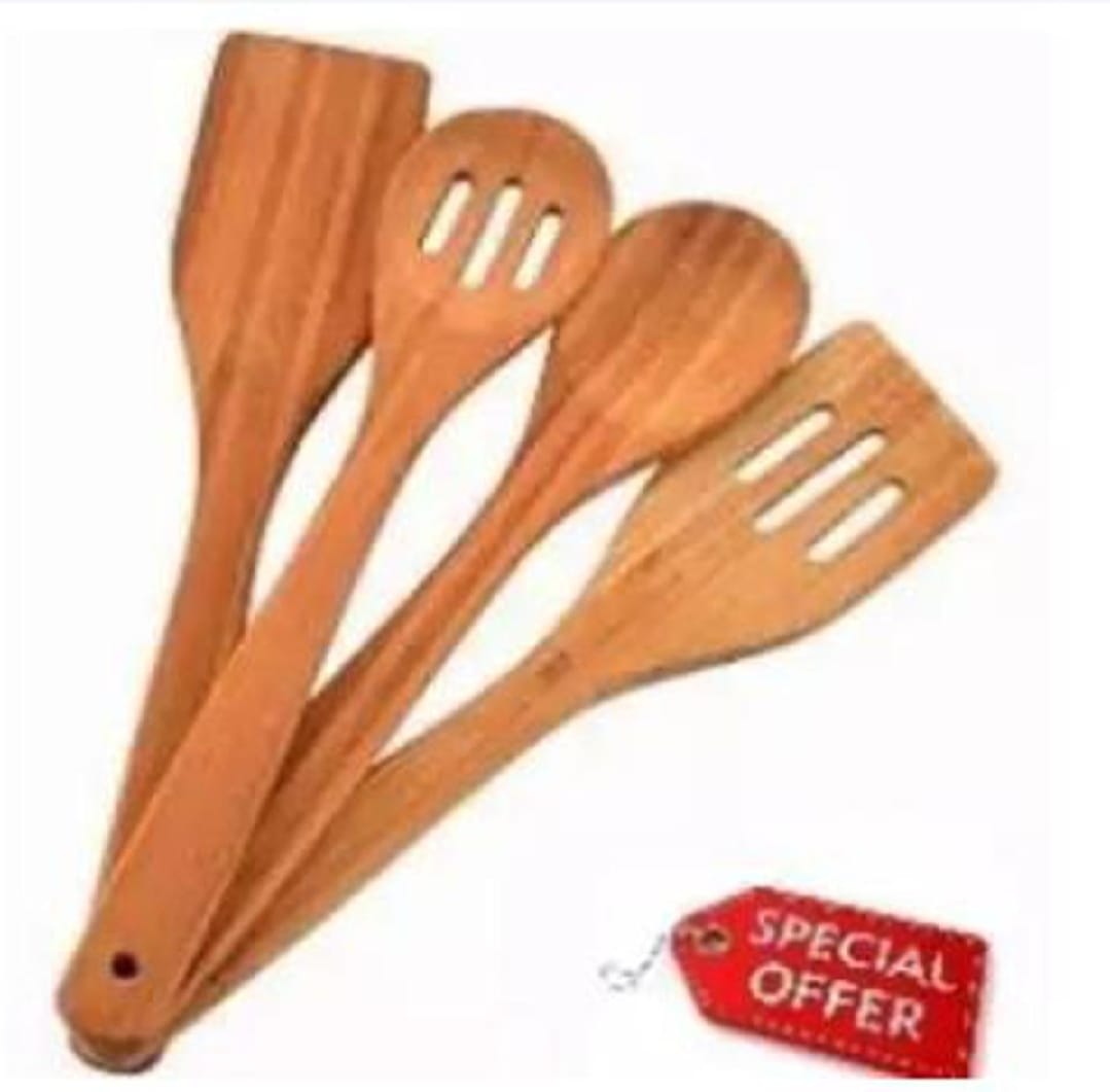 wooden spoon set, pack of 4 wooden spoons, kitchen wooden utensils, natural wood cooking spoons, non stick safe utensils, wooden kitchen tools, eco friendly cooking utensils, light brown wooden spoons, kitchen essentials set, cooking spoons for nonstick pans, wooden spatula set, durable wooden kitchen gadgets, thetrendhood.com