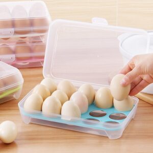 egg storage container, 15 grid egg holder, refrigerator egg organizer, BPA free egg box, plastic egg storage box, stackable egg tray with lid, fridge egg organizer container, food grade egg storage, kitchen egg holder with lock, transparent egg container, space saving fridge organizer, egg tray with cover, thetrendhood.com