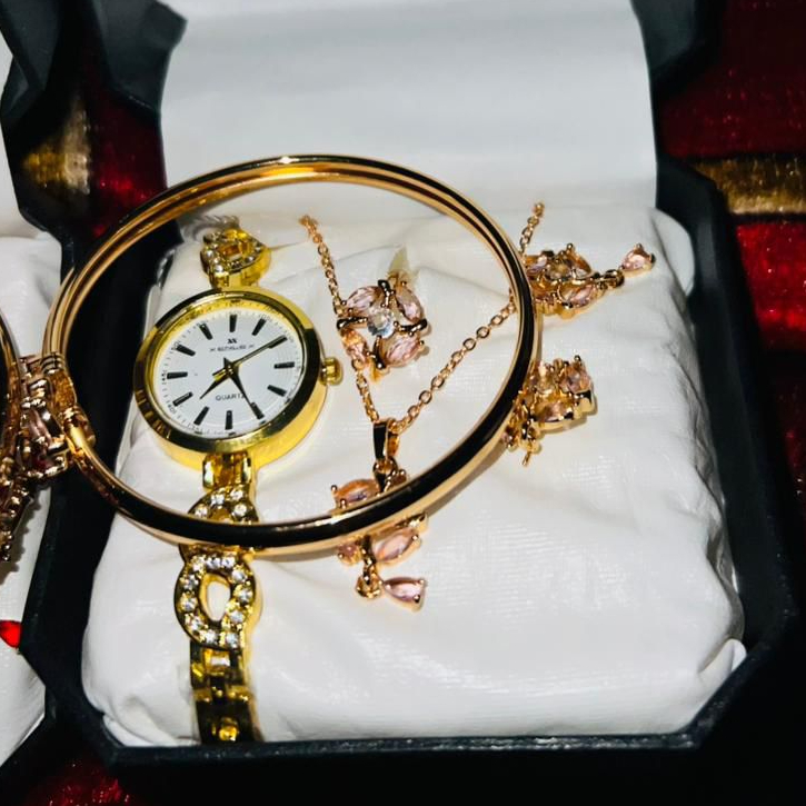 ladies watch with jewellery, women bangle watch set, elegant ladies wrist watch, fashion bracelet watch for women, stylish women watch, durable ladies watch set, everyday women fashion watch, party wear ladies watch, jewellery watch for women, women accessory watch Pakistan, thetrendhood.com