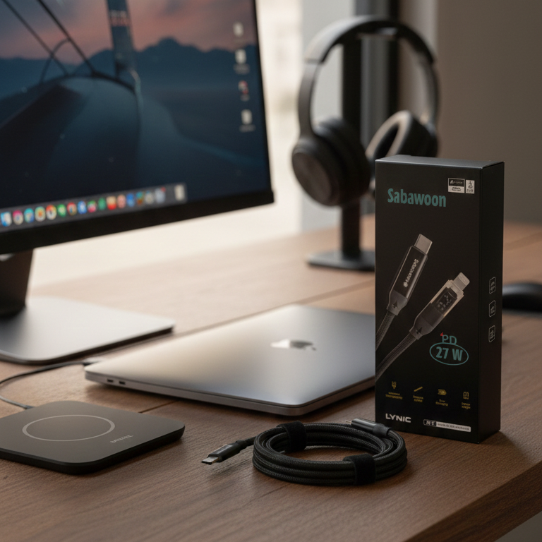 Type-C to iPhone fast charging cable, 27W PD charging cable, iPhone fast charge cable, USB-C to Lightning cable 27W, high speed iPhone data cable, durable charging cable for iPhone, fast charging cable Pakistan, reinforced PD cable, safe power delivery cable, thetrendhood.com