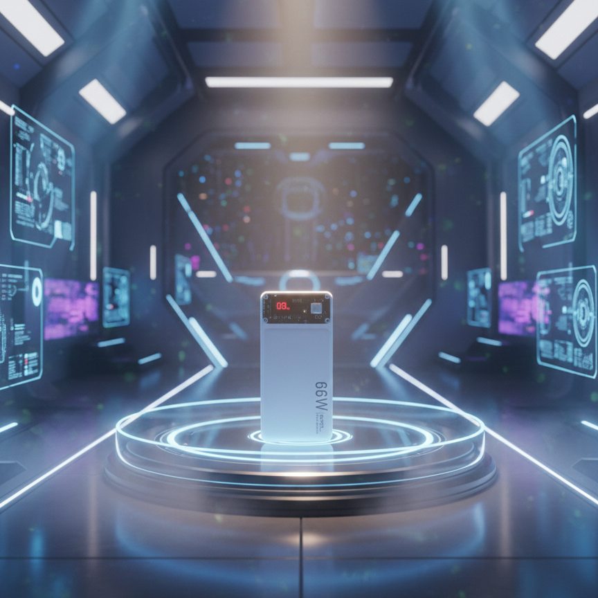 66W transparent power bank, super fast charging power bank, dual way fast charge portable charger, LED display power bank, lithium polymer power bank, high watt power bank, modern transparent portable charger, multi device fast charging power bank, safe charging power bank, premium design power bank, thetrendhood.com