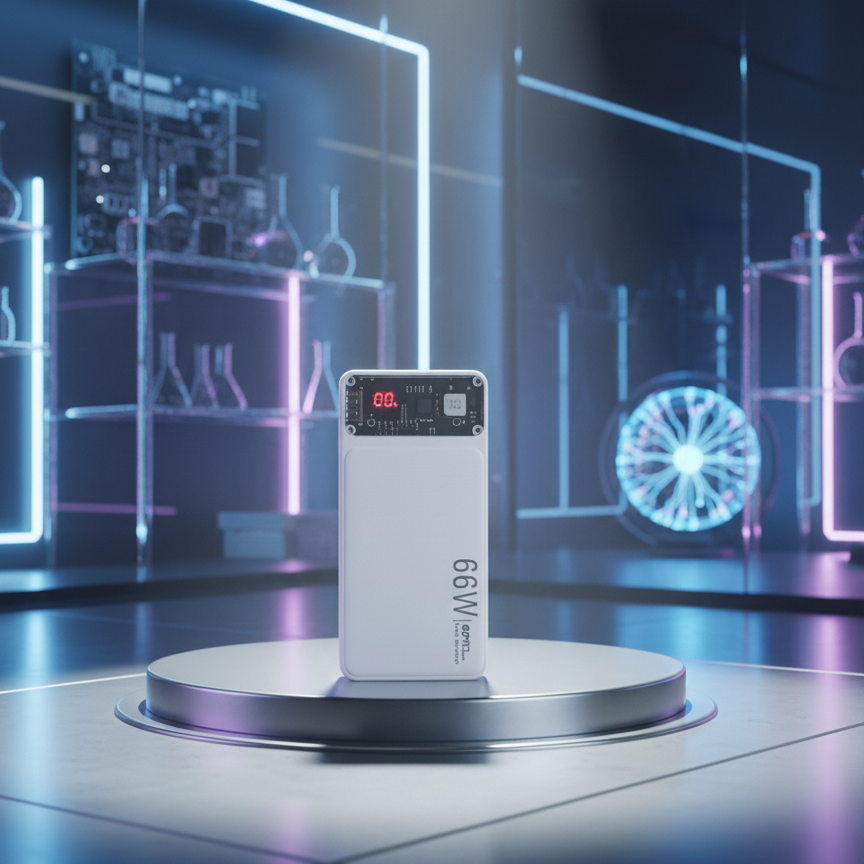 66W transparent power bank, super fast charging power bank, dual way fast charge portable charger, LED display power bank, lithium polymer power bank, high watt power bank, modern transparent portable charger, multi device fast charging power bank, safe charging power bank, premium design power bank, thetrendhood.com