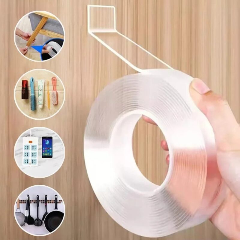 nano tape, double sided tape, washable tape, reusable tape, transparent mounting tape, strong adhesive tape, traceless tape, wall mounting tape, glass tape, kitchen adhesive tape, heavy duty double sided tape, reusable gel tape, non-damaging wall tape, multipurpose nano tape, removable sticky tape, self-adhesive tape, 3 meter nano tape, thetrendhood.com