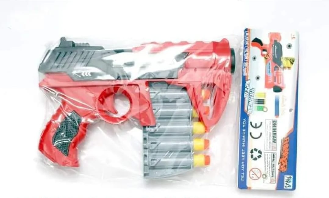 Nerf gun toy, soft bullet gun for kids, dart blaster toy, foam dart shooting gun, kids shooting toy, Nerf 288-03 blaster, safe foam bullet toy, indoor outdoor toy gun, multicolor dart gun, children role play toy, birthday gift for boys, imported toy blaster, thetrendhood.com