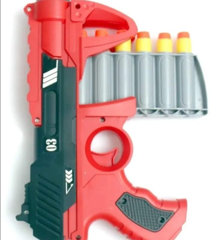 Nerf gun toy, soft bullet gun for kids, dart blaster toy, foam dart shooting gun, kids shooting toy, Nerf 288-03 blaster, safe foam bullet toy, indoor outdoor toy gun, multicolor dart gun, children role play toy, birthday gift for boys, imported toy blaster, thetrendhood.com