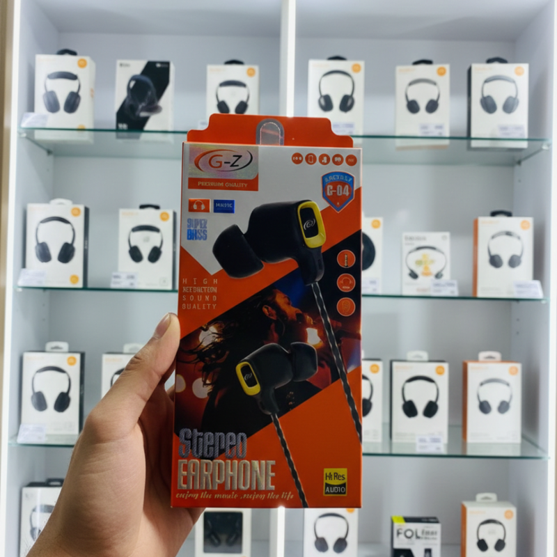 G-Z Mode G-04 earphones, wired stereo earphones, 3.5mm handsfree headphones, universal wired earbuds, stereo sound earphones, earphones for mobile and PC, gaming wired earphones, lightweight durable earphones, affordable wired headphones, GZ Mode G04 handsfree, thetrendhood.com