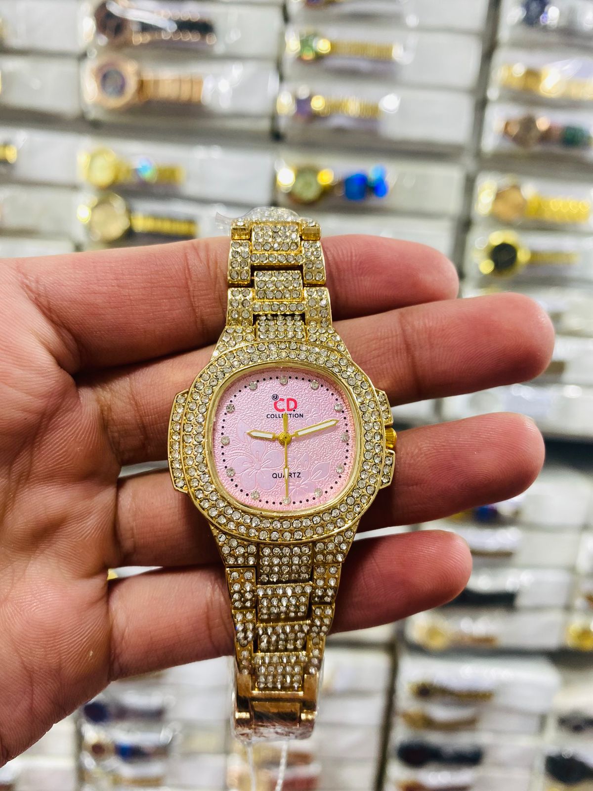 two toned womens watch, iced out watch for women, quartz movement ladies watch, waterproof womens wrist watch, fashion crystal watch, elegant women watch, luxury style ladies watch, gold silver two tone watch, daily wear women watch, trendy womens accessories, gift watch for her, thetrendhood.com