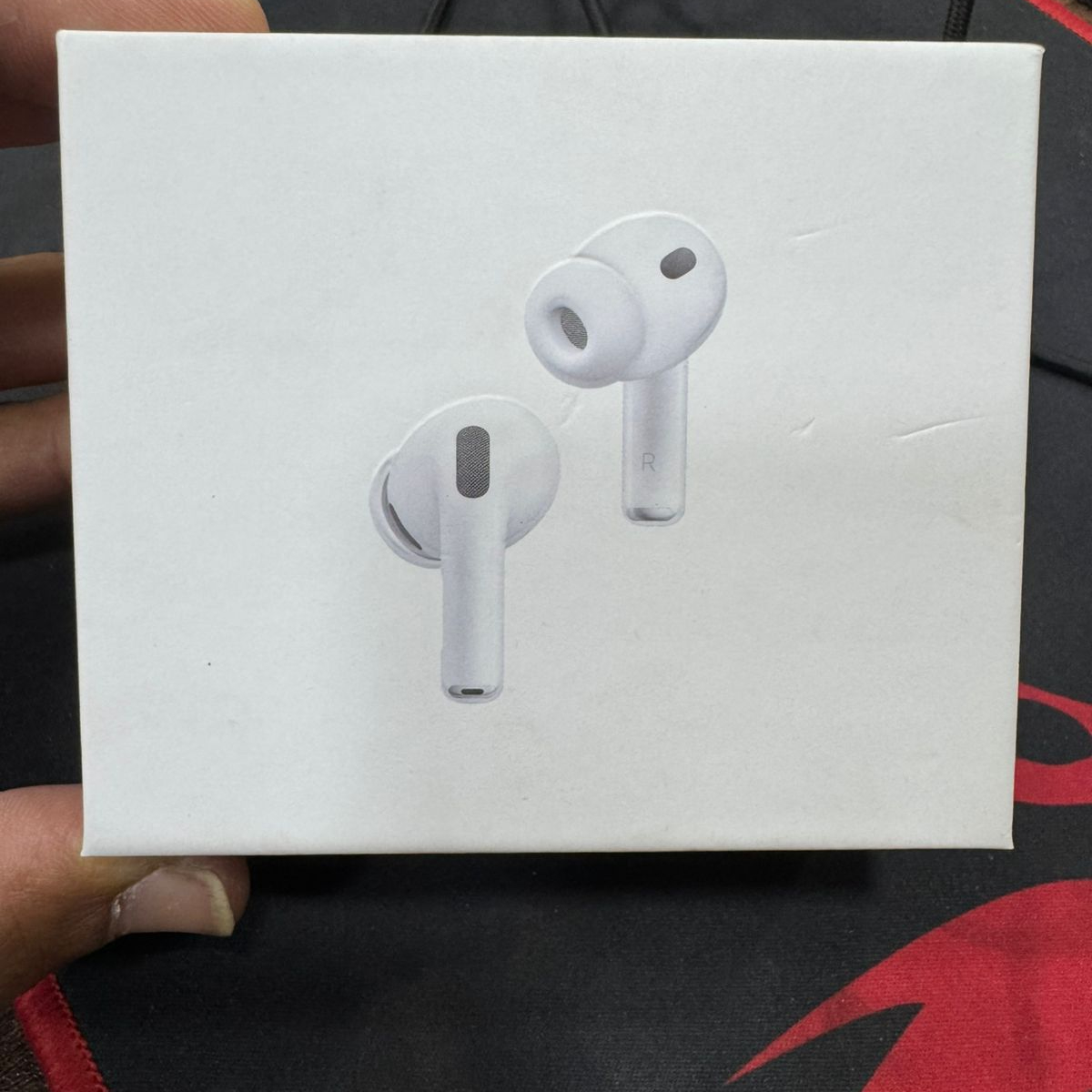 AirPod Pro 3, AirPod Pro 3 white earbuds, wireless earbuds with silicone tips, compact stem earbuds, white Bluetooth earbuds, AirPod Pro 3 retail box, affordable wireless earphones, in-ear Bluetooth headphones, modern white earbuds, earbuds for music and calls, thetrendhood.com