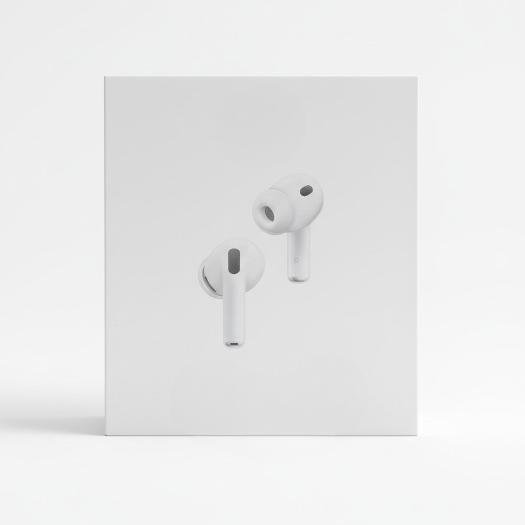 AirPod Pro 3, AirPod Pro 3 white earbuds, wireless earbuds with silicone tips, compact stem earbuds, white Bluetooth earbuds, AirPod Pro 3 retail box, affordable wireless earphones, in-ear Bluetooth headphones, modern white earbuds, earbuds for music and calls, thetrendhood.com