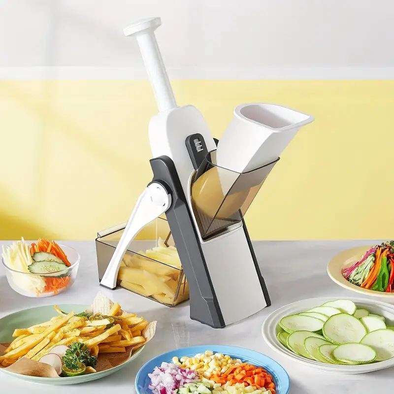 mandoline slicer, vegetable cutter, manual slicer, adjustable vegetable slicer, kitchen grater, food chopper, vegetable chopper, julienne slicer, safe mandoline slicer, salad cutter, meal prep slicer, compact kitchen slicer, fruit slicer, stainless steel slicer, multipurpose kitchen tool, thetrendhood.com