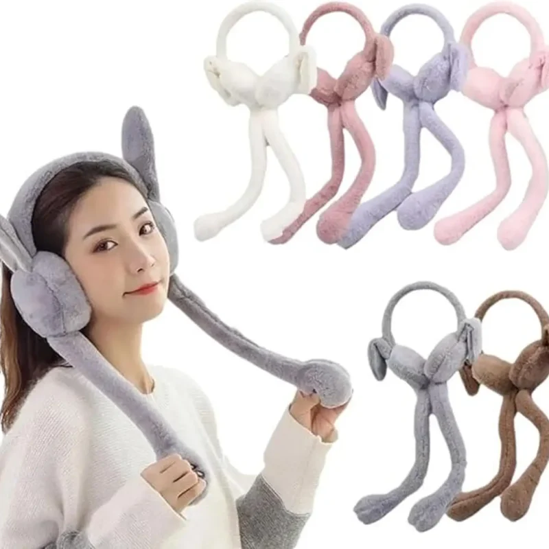 jumping rabbit hat, moving ear bunny hat, plush earmuffs hat, kids winter bunny cap, airbag ear hat, interactive rabbit cap, cute cosplay hat for kids, christmas gift for children, funny bunny earmuffs, plush animal hat, winter hat for girls boys, jumping ear toy hat, kids party accessory, thetrendhood.com