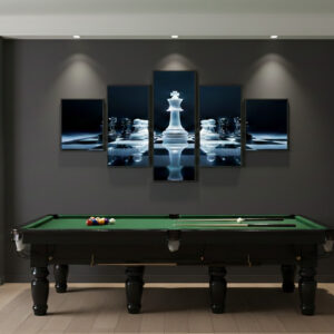 Chess wall art frame set Wooden wall décor frames 5 piece wall art set self adhesive wall frames no drill wall decoration modern wall décor set living room wall art frames bedroom wall decoration set sticky wall frame set DIY home wall décor, thetrendhood.com